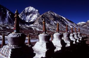Stupas near the north face of Kailash, the sacred Crystal Mountain, Tibet © Yasunori Koide with GNU License