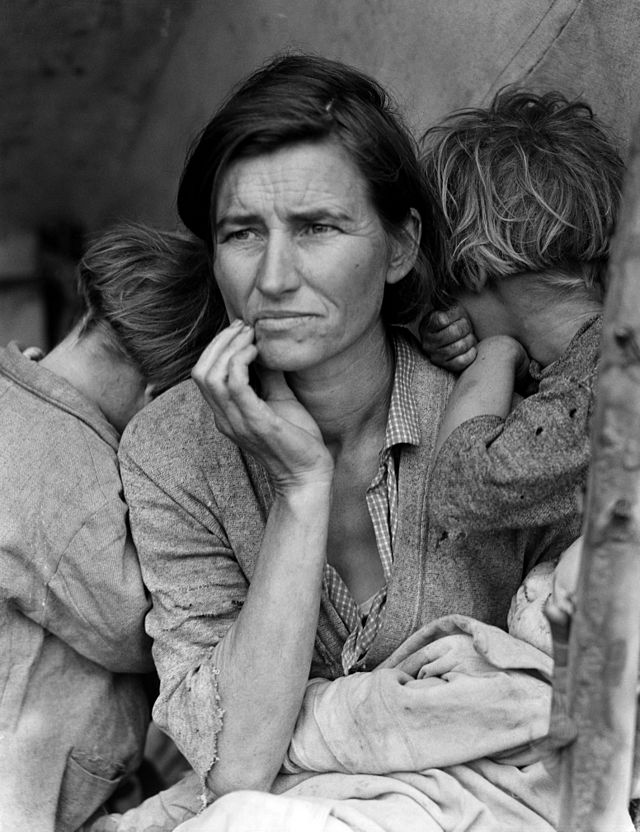 Destitute peapickers in California; a 32 year old mother of seven children. February 1936